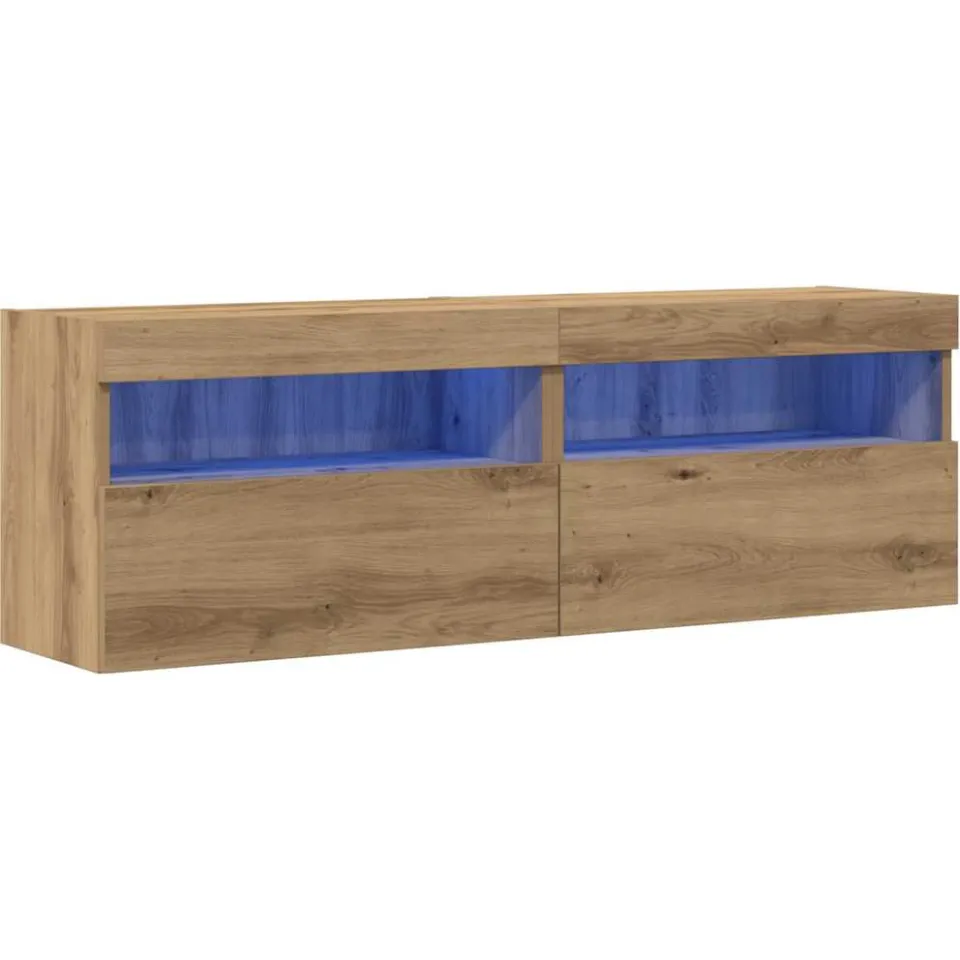 vidaXL TV Wandkast 2 st artisanaal eikenkleurig Bewerkt hout, foto 3