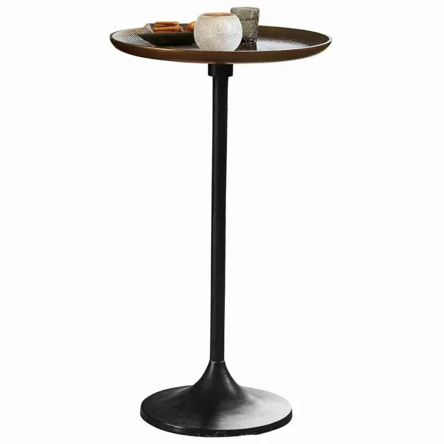 Loberon Bijzettafel Elmsford antiekzwart/messing
