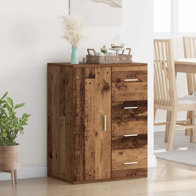 vidaXL Dressoir Oud Hout 59 x 39 x 80 cm Bewerkt hout bruin, foto 2