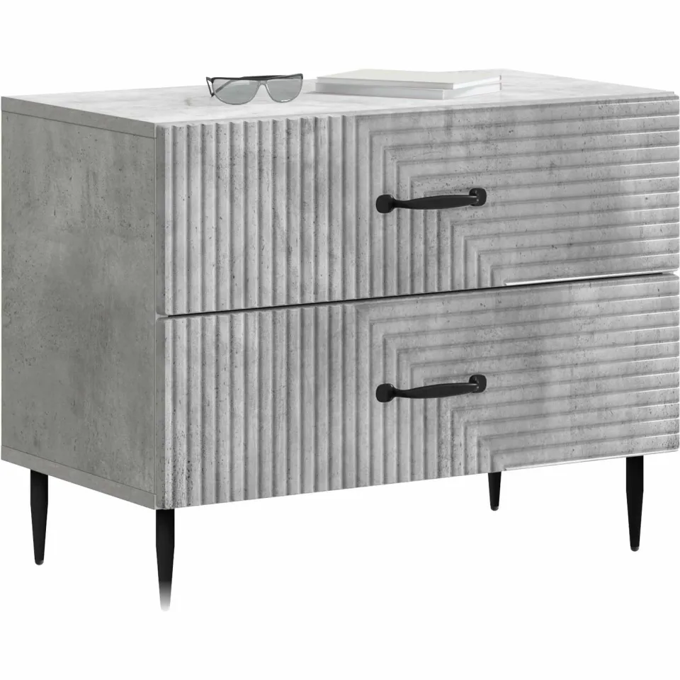 vidaXL Nachtkastje Betongrijs 62 x 34,5 x 47,5 cm Bewerkt hout