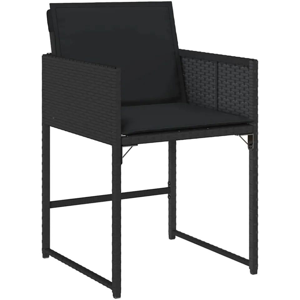 vidaXL 9-delige Tuinset poly rattan zwart, foto 4
