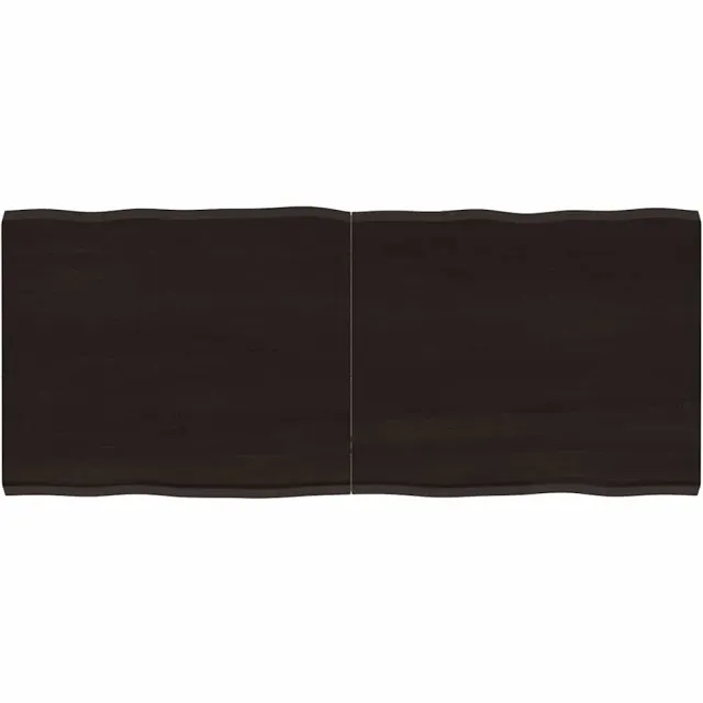 vidaXL Tafelblad natuurlijke rand 120x50x(2-4)cm eikenhout donkerbruin, foto 2