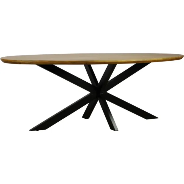 Meubelplaats Eettafel Colorado ovaal mangohout 220x110 cm - verjongde rand - Naturel