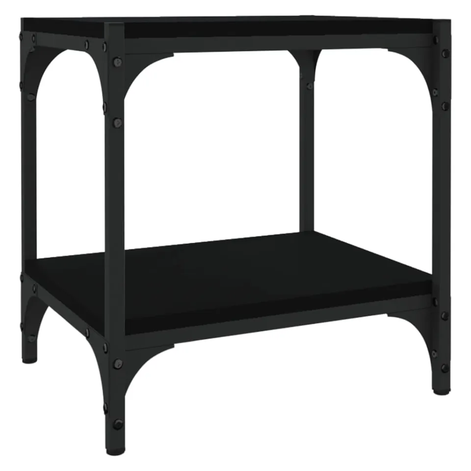 vidaXL Tv-meubel 40x33x41 cm bewerkt hout en staal zwart, foto 3