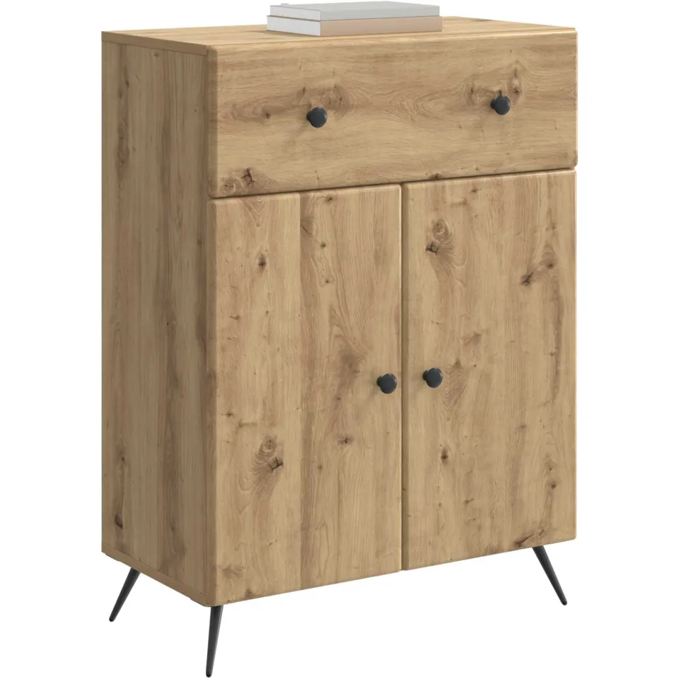 vidaXL Dressoir Artisanaal eiken 66 x 34,5 x 90 cm Bewerkt hout, foto 2