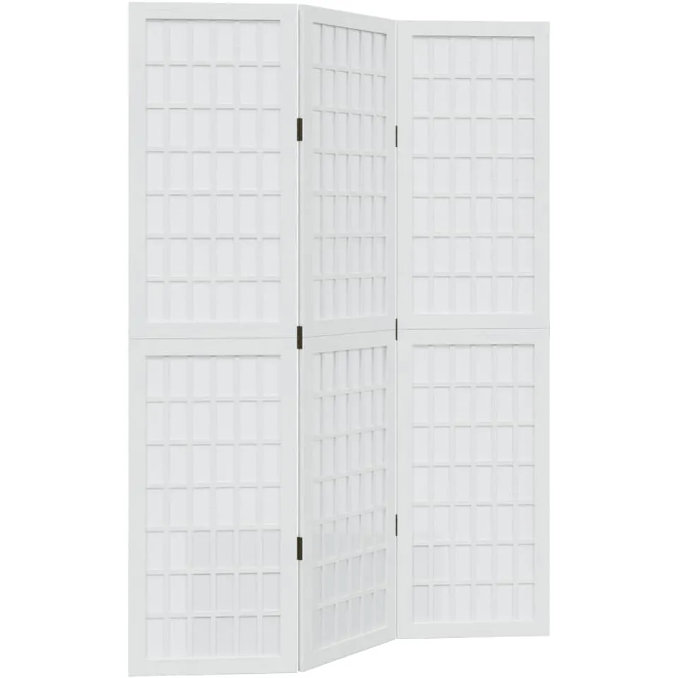 vidaXL Kamerscherm met 3 panelen massief paulowniahout wit