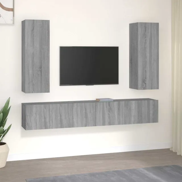 vidaXL 5-delige Tv-meubelset bewerkt hout grijs sonoma eikenkleurig, foto 2