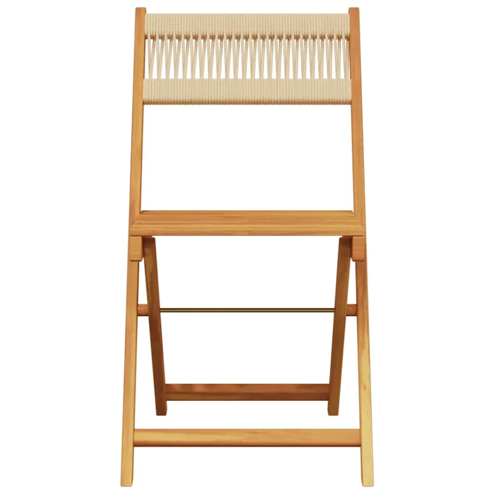 vidaXL 3-delige Bistroset polypropeen en massief hout beige, foto 4