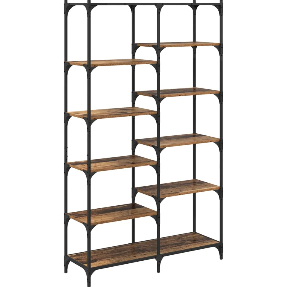 vidaXL Boekenkast 9-laags 100 x 32 x 170 cm Bewerkt hout Oud hout Bruin