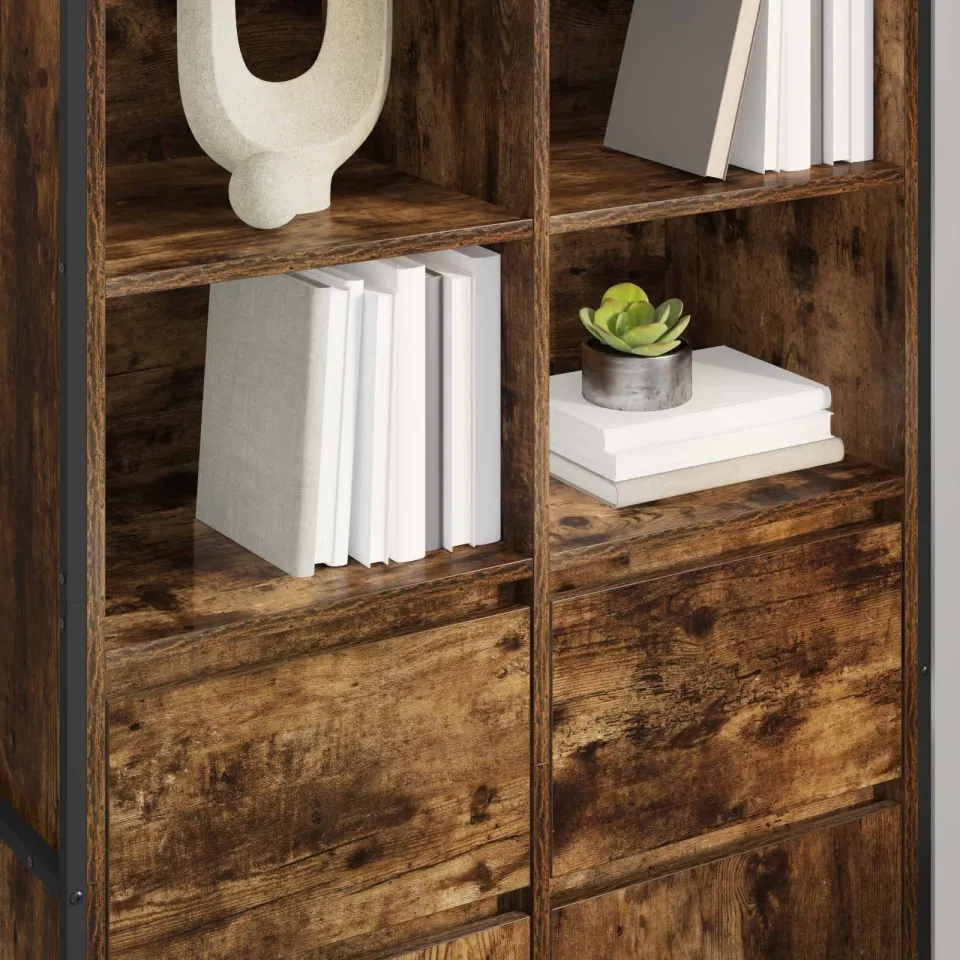 vidaXL Dressoir Rook Eik 81 x 36 x 150.5 cm Bewerkt hout bruin, foto 3