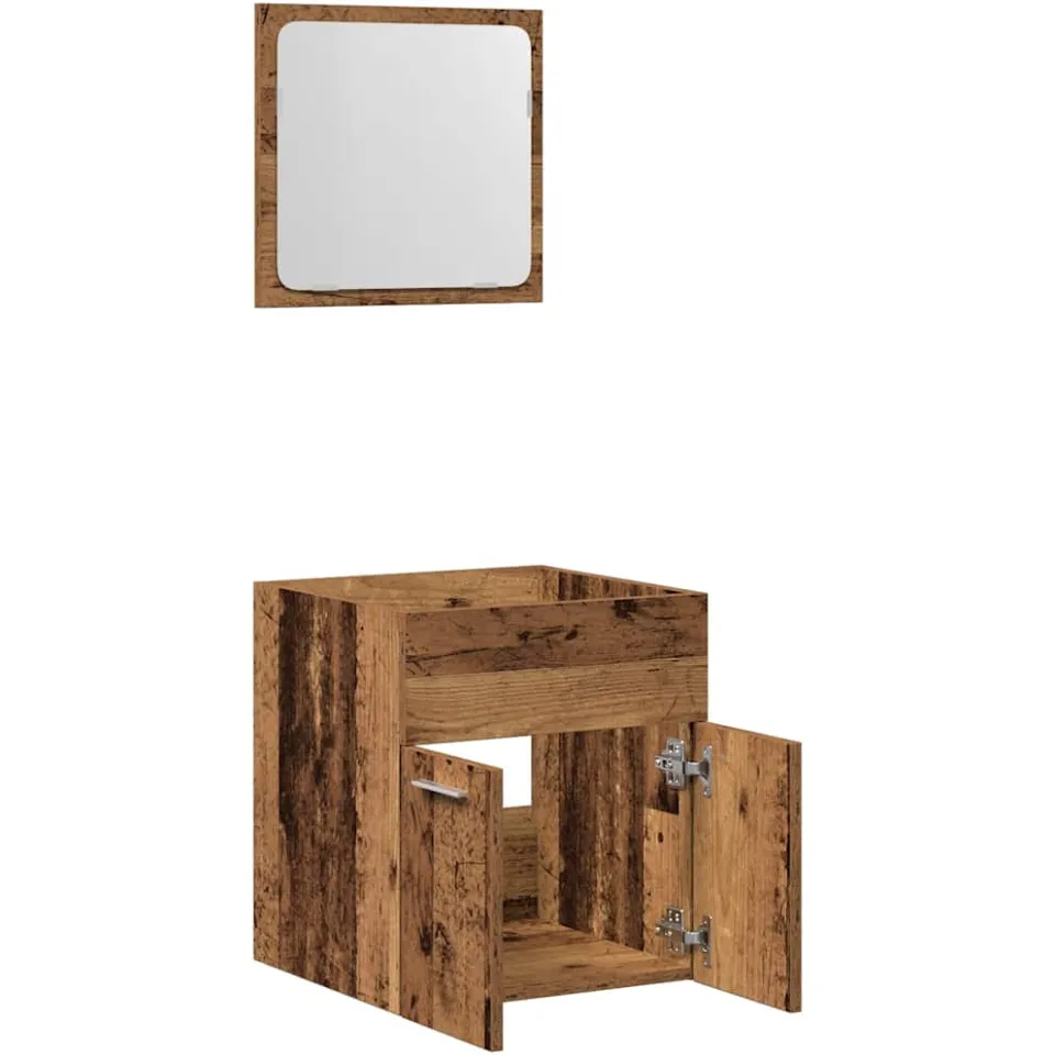 vidaXL 2-delige Badkamermeubelset bewerkt hout oud houtkleurig bruin, foto 4