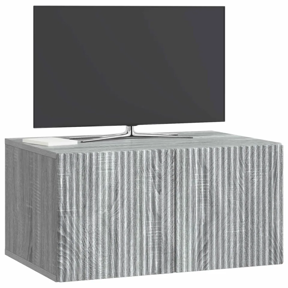 vidaXL Wandbeugel TV-kast 59,5 x 41 x 30 cm Grijs sonoma Bewerkt hout