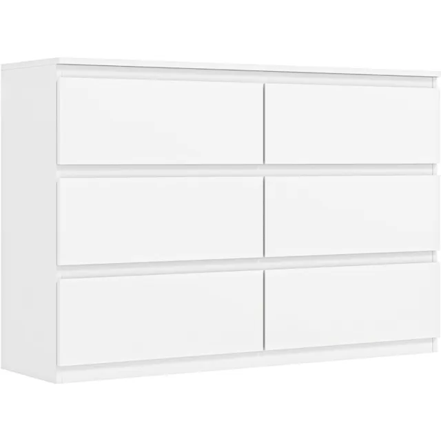 ZYLARO Dressoir - Ladekast met 6 lades - Moderne opbergkast voor de slaapkamer - Wit