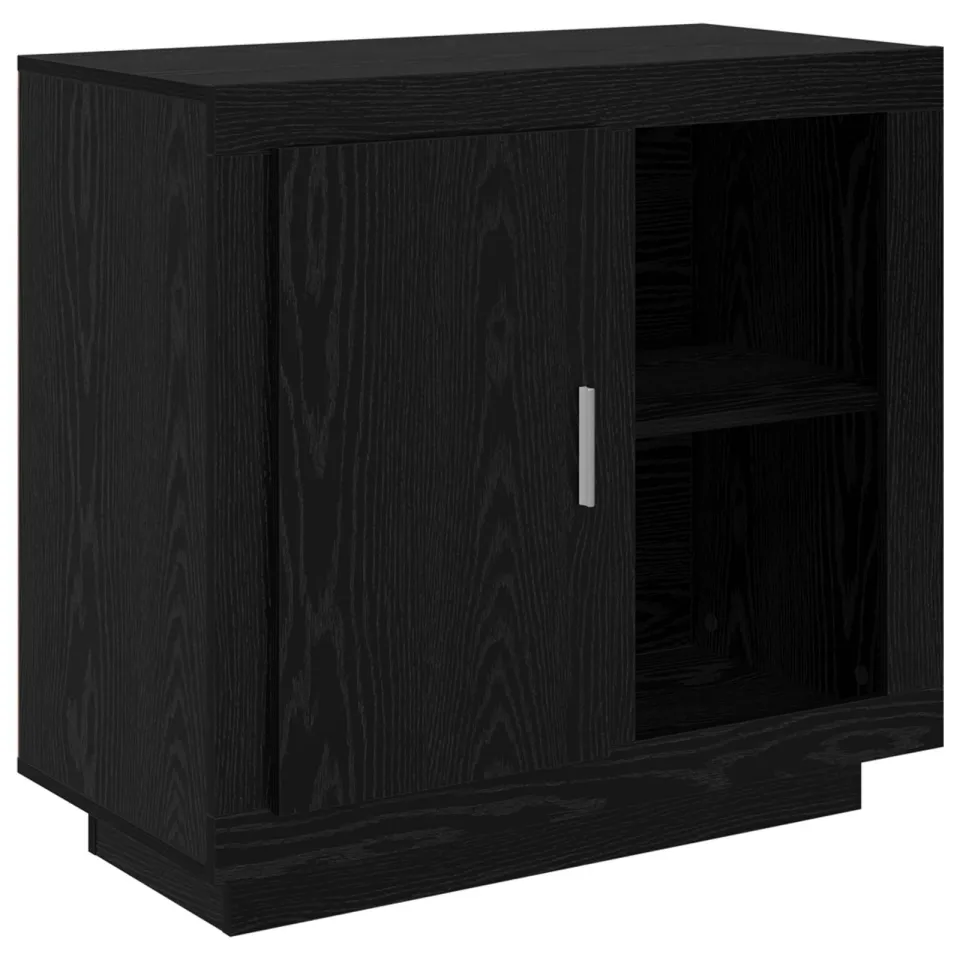 vidaXL Dressoir Zwart Eiken 80 x 40 x 75 cm Bewerkt hout, foto 3