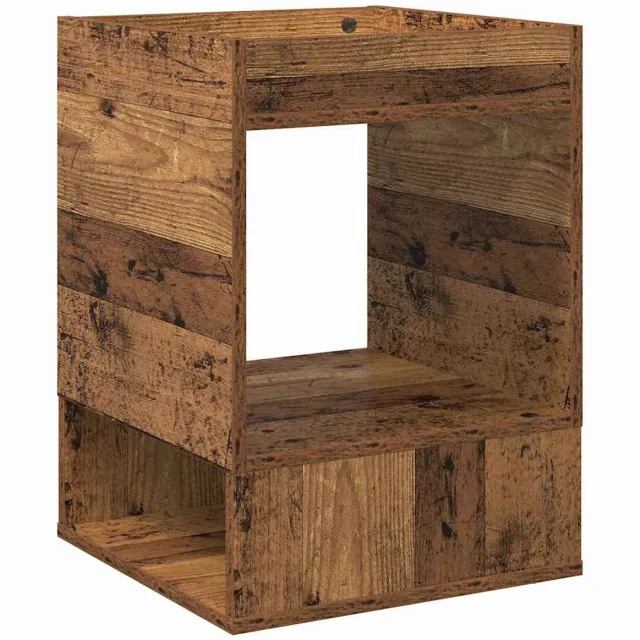 vidaXL Bijzettafel - 2 - st - Oudhout - 40 - x - 40 - x - 56 - cm - Bewerkt - hout Oud hout