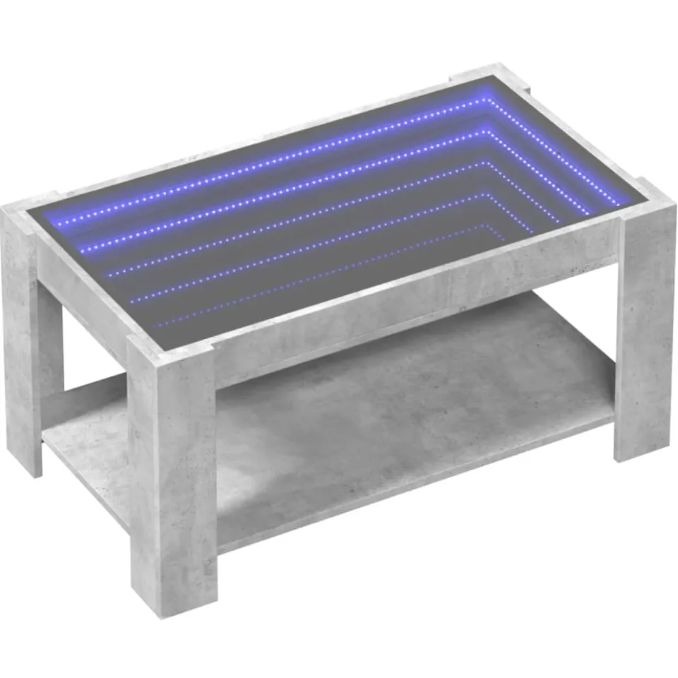 vidaXL Salontafel met LED 93x53x45 cm bewerkt hout betongrijs grijs, foto 4