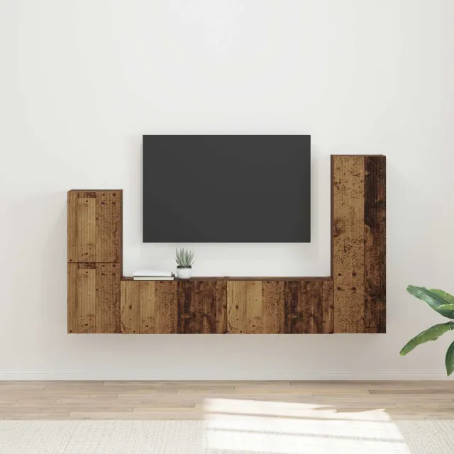 vidaXL Tv-meubelset 4 st 30 x 31 x 100 cm Oudhout Bruin