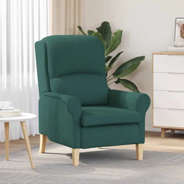 vidaXL Fauteuil Donkergroen Stof groen