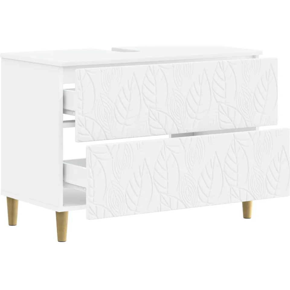 vidaXL Badkamer wastafelkast DELFT Wit 82 x 41 x 59 cm Bewerkt hout