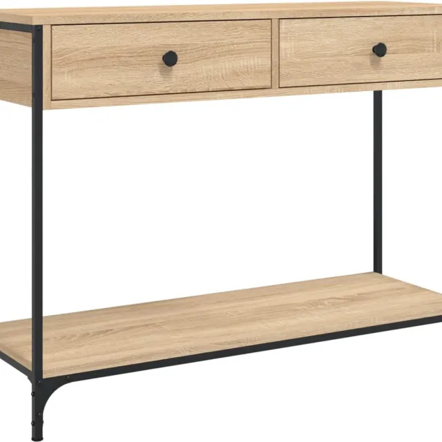 vidaXL Wandtafel - 100x34,5x75 - cm - bewerkt - hout - sonoma - eikenkleurig sonoma eiken