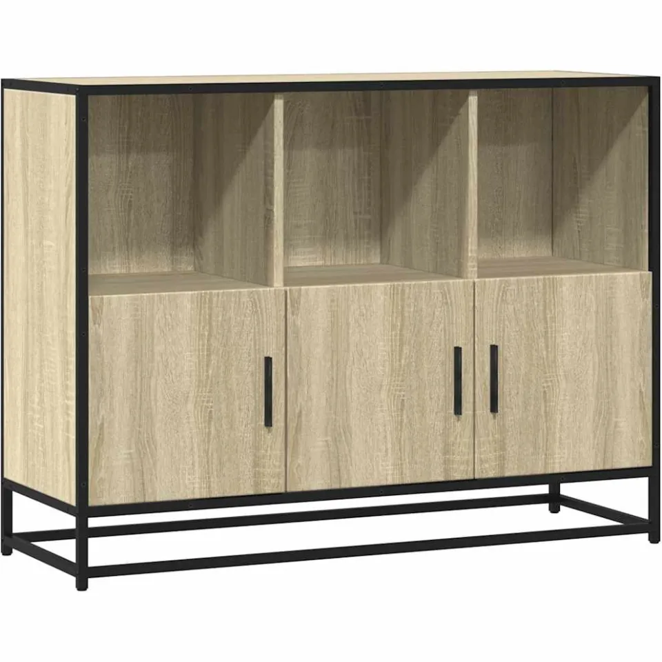 vidaXL Dressoir 100x35x76 cm bewerkt hout sonoma eikenkleurig Bruin