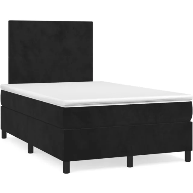 vidaXL Boxspring met matras en LED fluweel zwart 120x190 cm