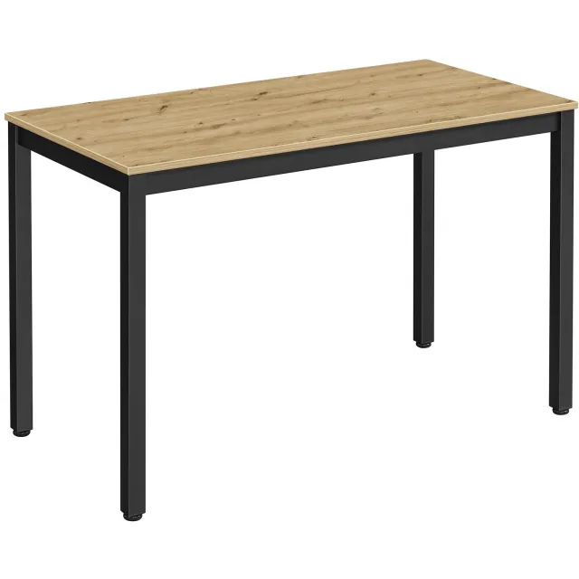 Oskar TESSA Eettafel - Artisan/Zwart - 120 x 60 x 76 cm - Met Verstelbare Voetjes Artisan eikenlook