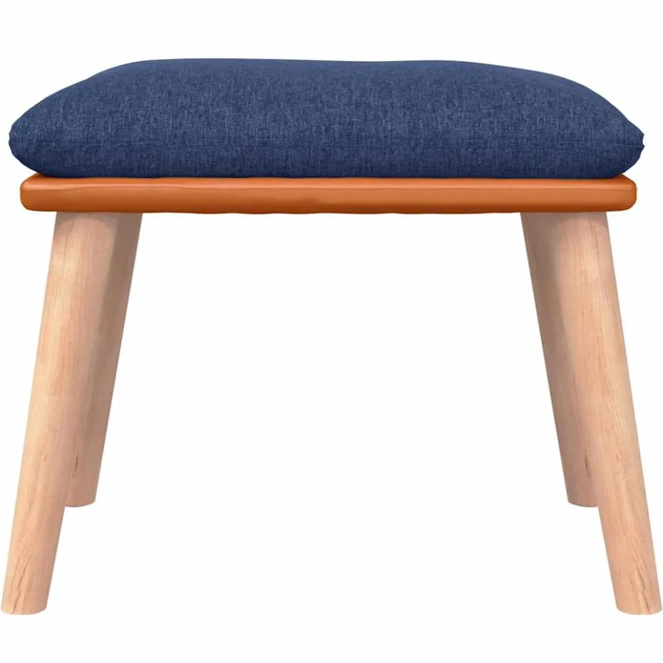 vidaXL Voetenbank 45x29,5x35 cm stof en kunstleer blauw