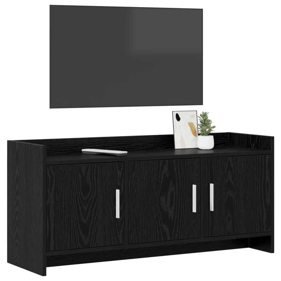 vidaXL TV-kast 102 x 33 x 47 cm Zwart eiken Bewerkt hout, foto 3