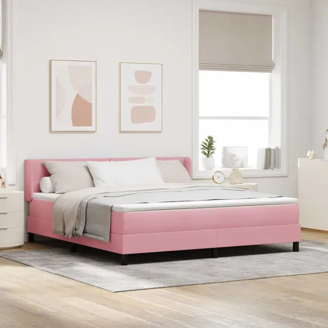 vidaXL Boxspringbed met hoofdeinde Roze 200 x 180 cm Fluweel