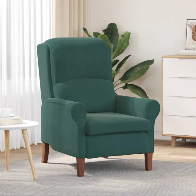 vidaXL Fauteuil Donkergroen Fluweel groen