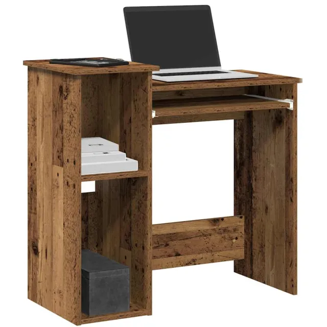 vidaXL Bureau met schappen 84x40x78 cm bewerkt hout oud houtkleurig Bruin