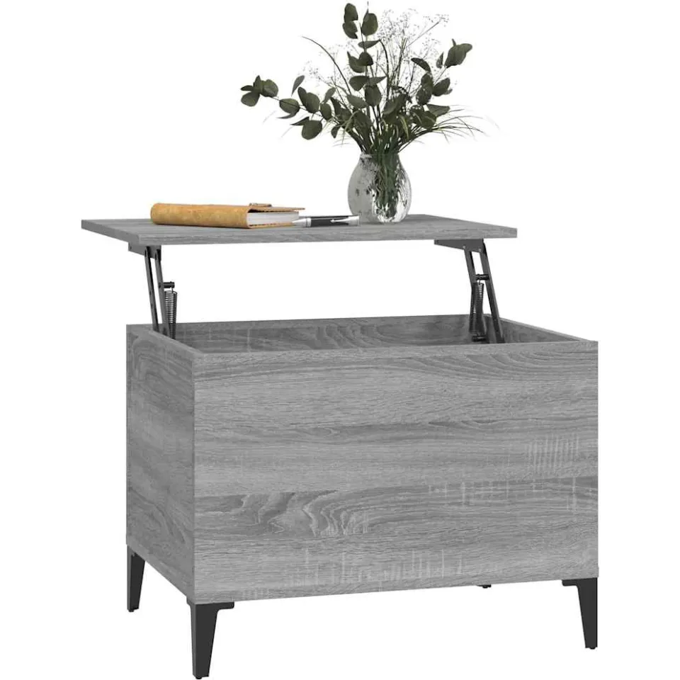 vidaXL Salontafel 60x44,5x45 cm bewerkt hout grijs sonoma eikenkleurig, foto 4