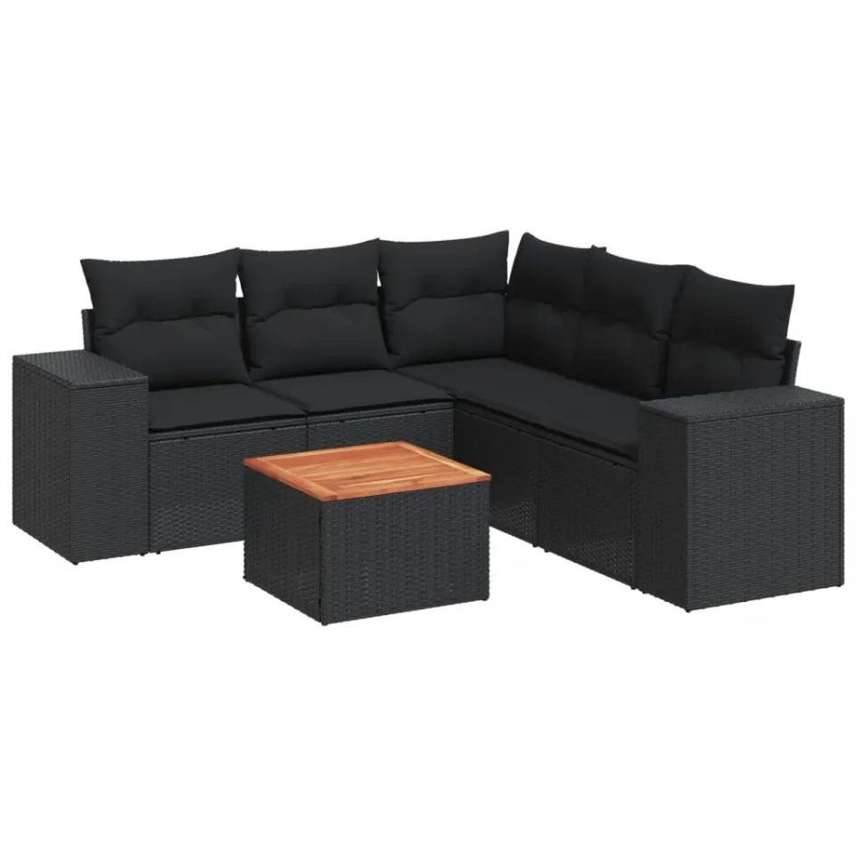 vidaXL Patio Sofa Set 5-zits Black, foto 3