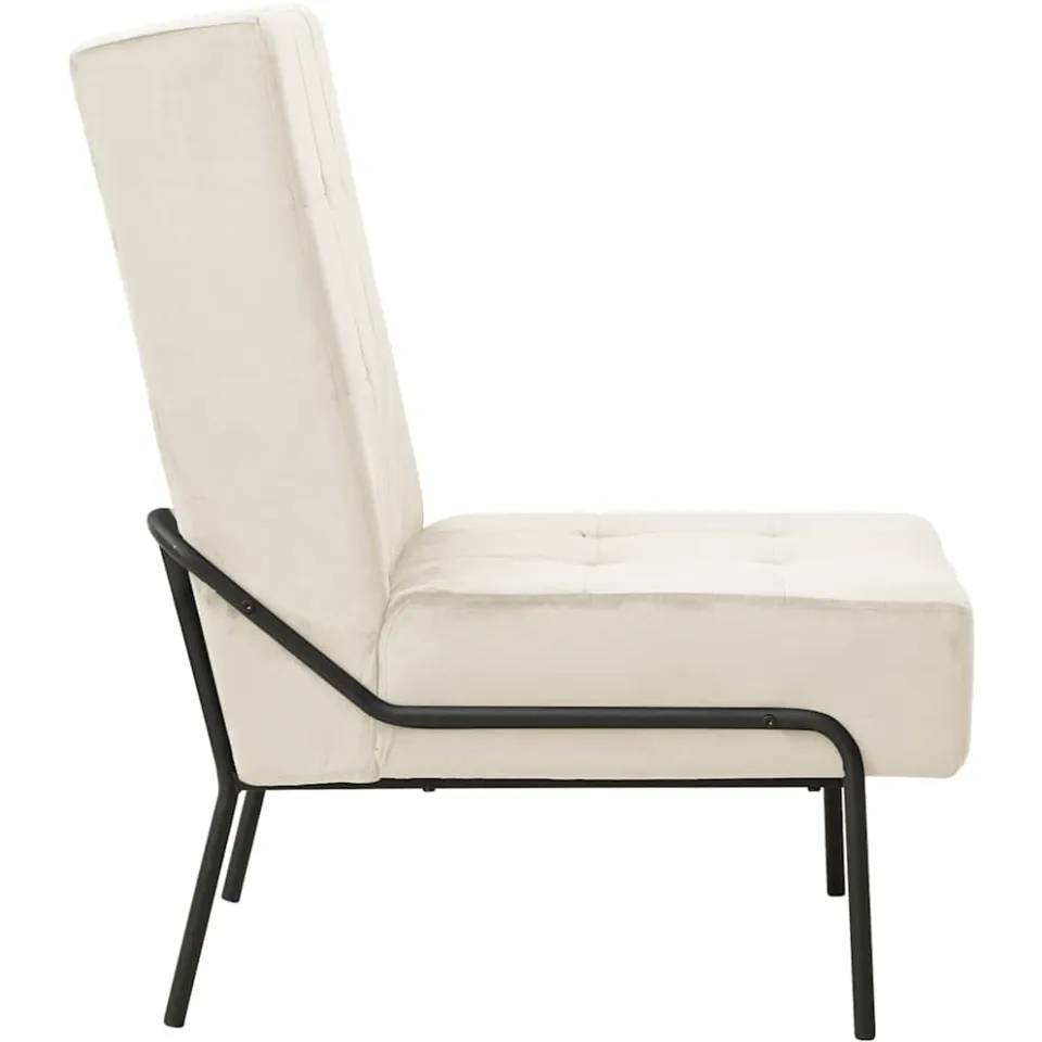 vidaXL Relaxstoel 65x79x87 cm fluweel crèmewit, foto 4