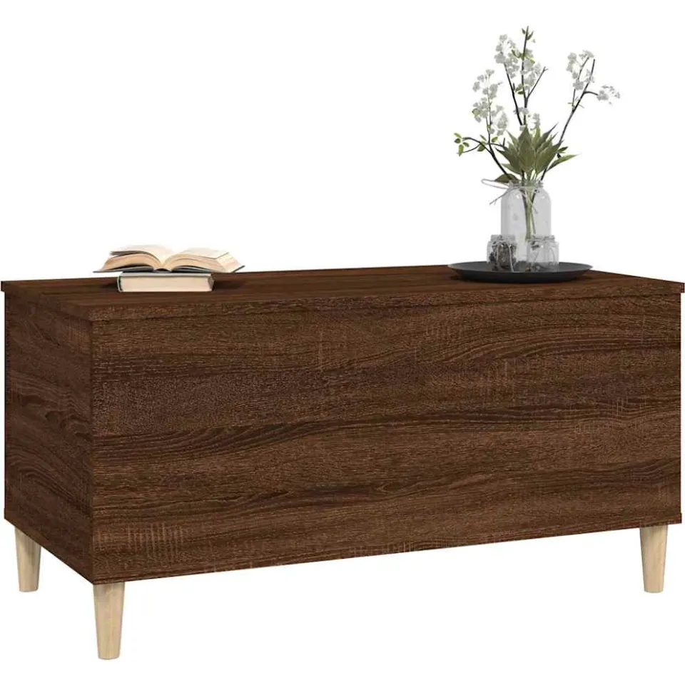 vidaXL Salontafel 90x44,5x45 cm bewerkt hout bruin eikenkleur, foto 3