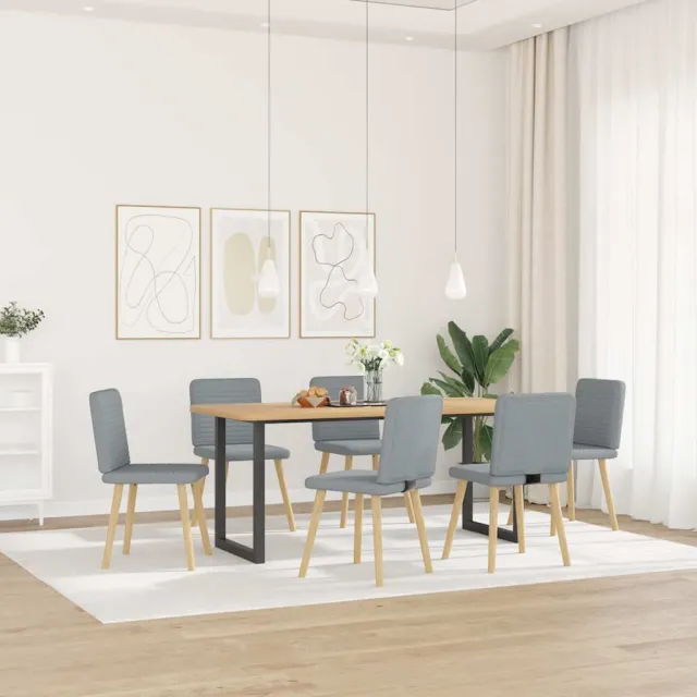 vidaXL Eetkamerstoelen 6 st stof lichtgrijs grijs