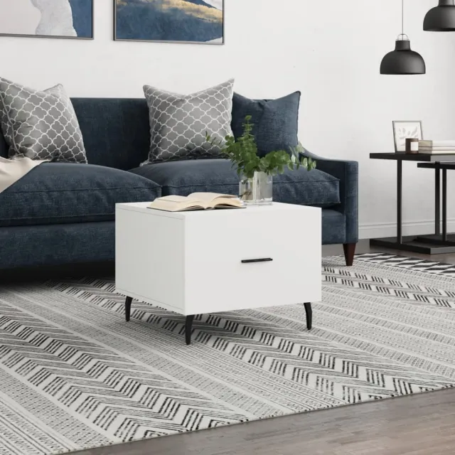vidaXL Salontafel 50x50x40 cm bewerkt hout hoogglans wit, foto 2