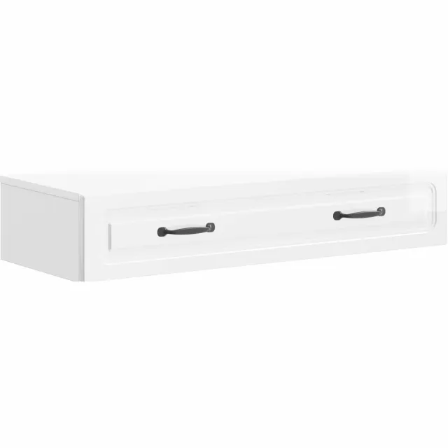 vidaXL Wandgemonteerde - Zijtafel - Hoogglans - Wit - 87,5 - x - 34,5 - x - 17 - cm Hoogglans wit