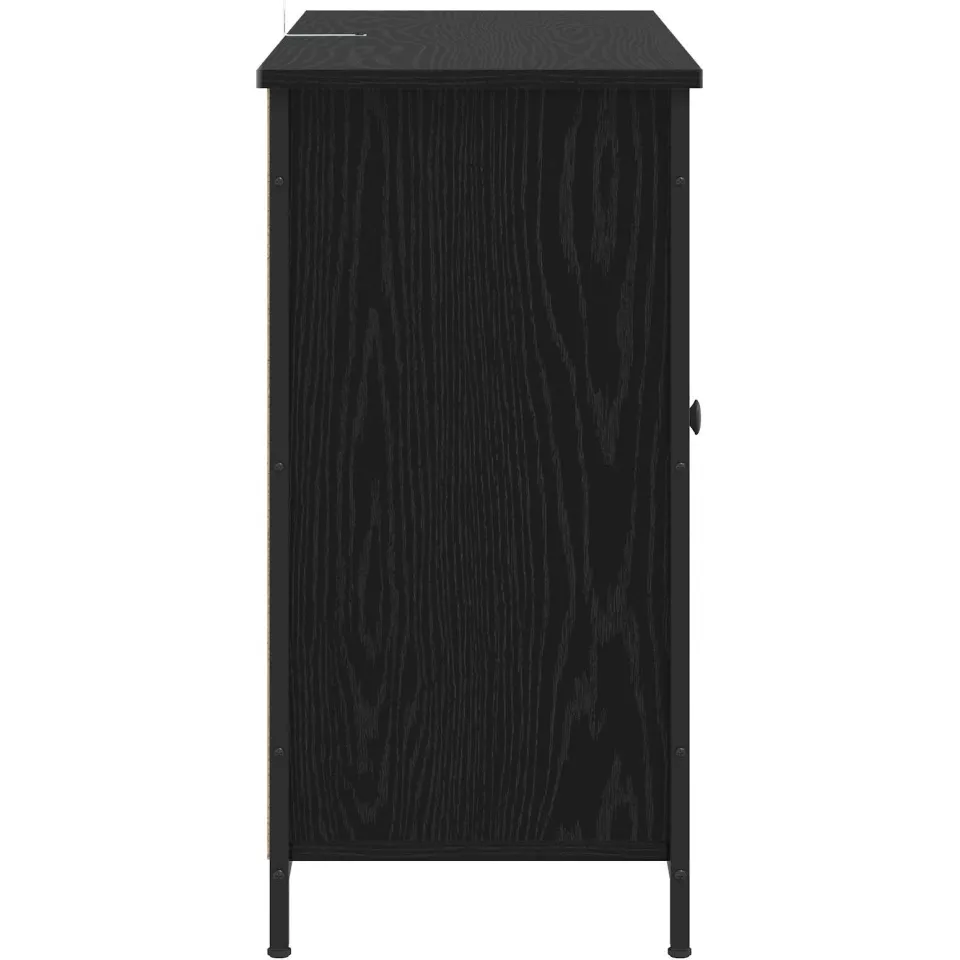 vidaXL Dressoir Zwart eiken 100 x 35 x 70 cm Bewerkt hout, foto 4