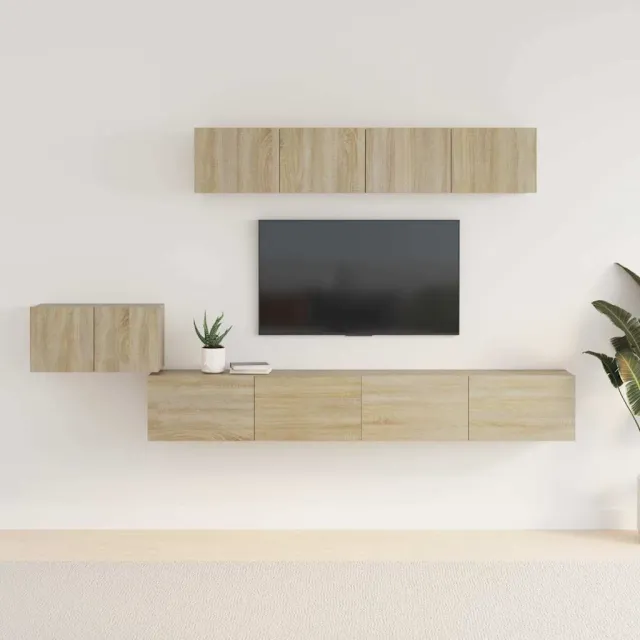 vidaXL 5-delige Tv-meubelset bewerkt hout sonoma eikenkleurig, foto 2