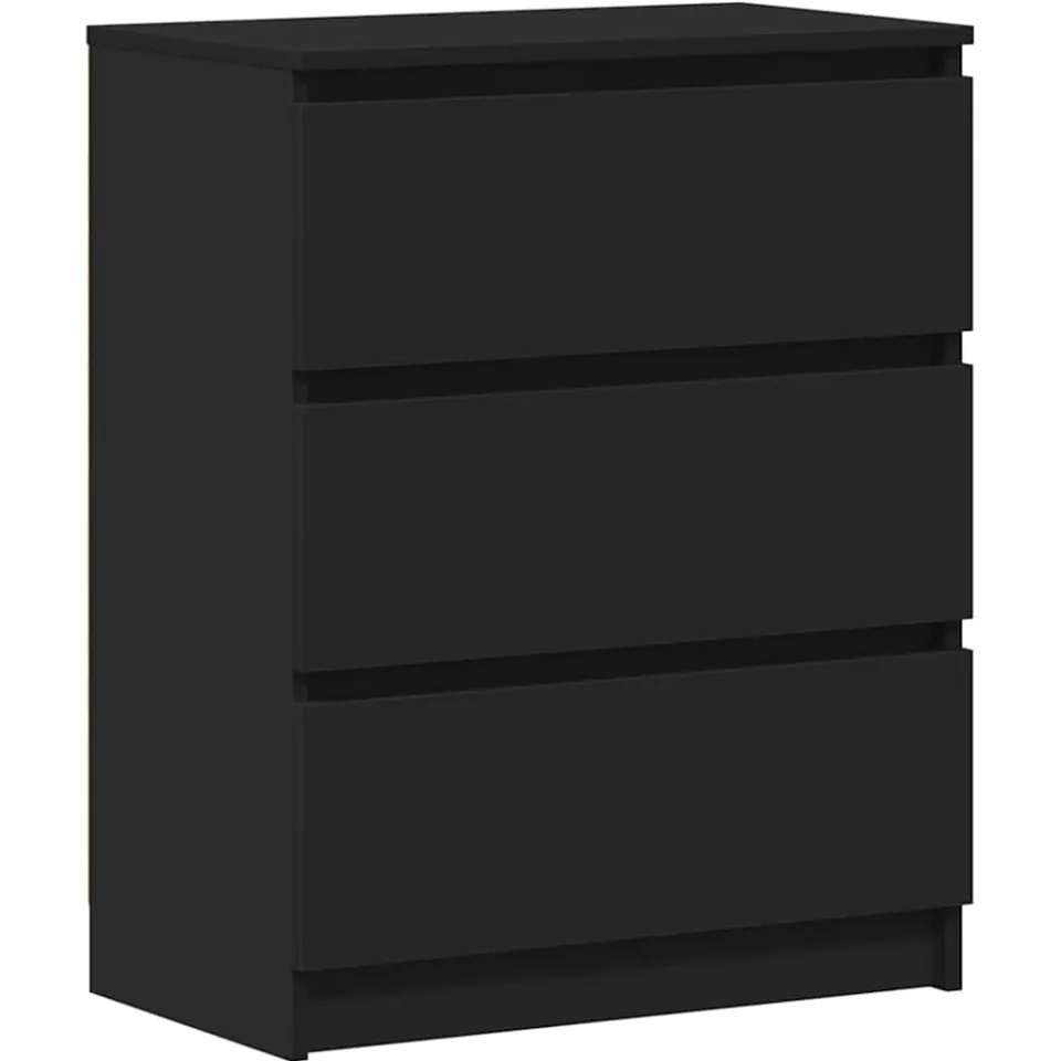 vidaXL Dressoir 60x35x76 cm bewerkt hout zwart, foto 3