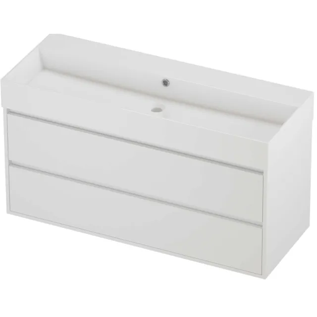 Proline Zara Badmeubelset Porselein Loft 120x46x65 cm Glans Wit Mat White Mat Wit