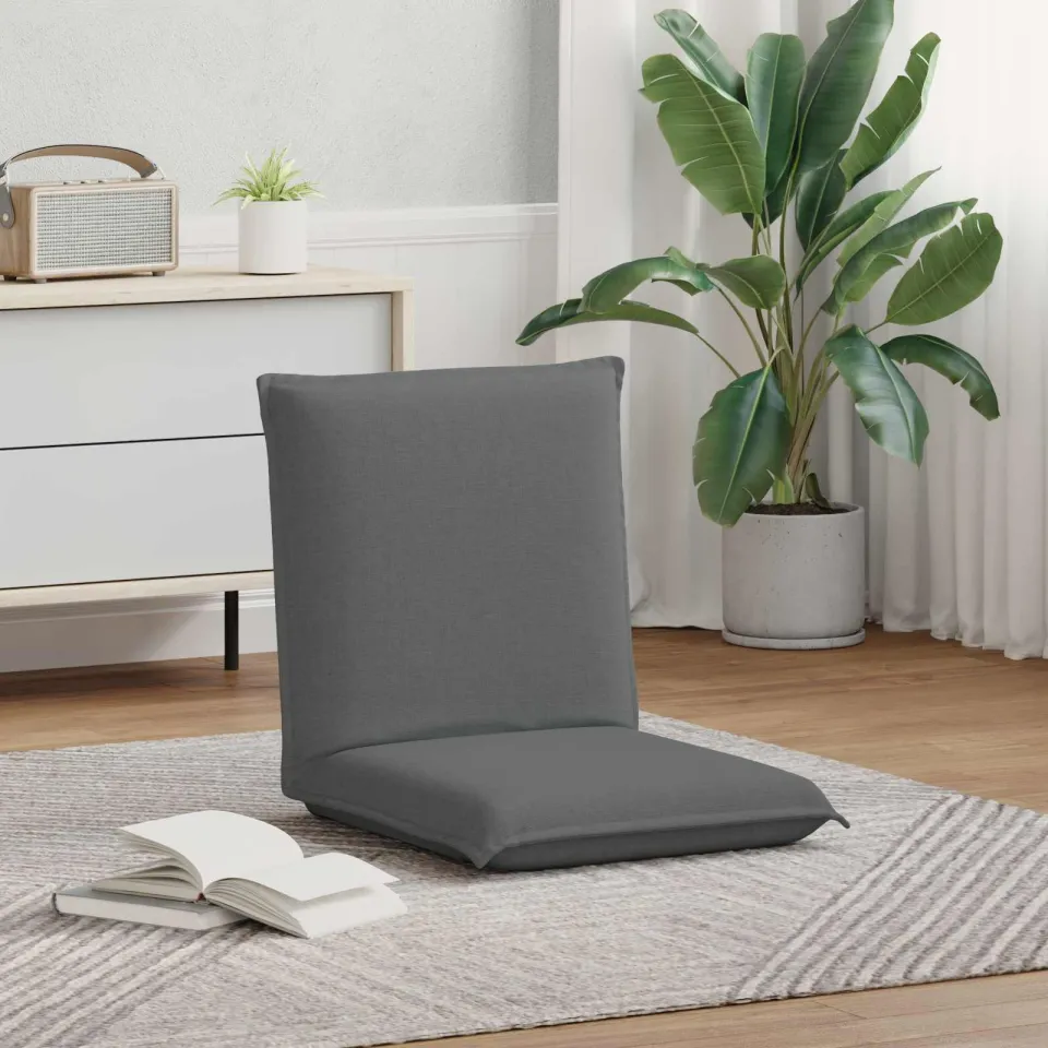 vidaXL Verstelbare vlo stoelen Donkergrijs Stof, foto 3