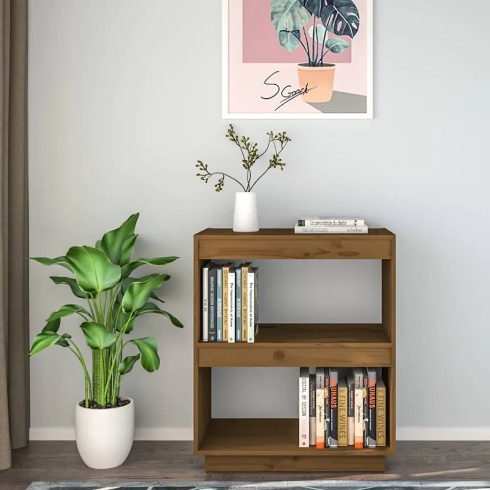 vidaXL Boekenkast 60x35x71 cm massief grenenhout honingbruin bruin, foto 3