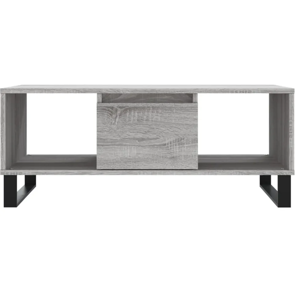 vidaXL Salontafel 90x50x36,5 cm bewerkt hout grijs sonoma
