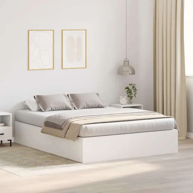 vidaXL Opbergbedframe met opslag Wit 140 x 200 cm Bewerkt hout