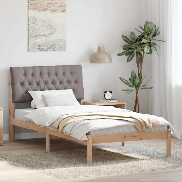 vidaXL Bedframe met Gevoerd Hoofdgedeelte Bruin 100 x 200 cm