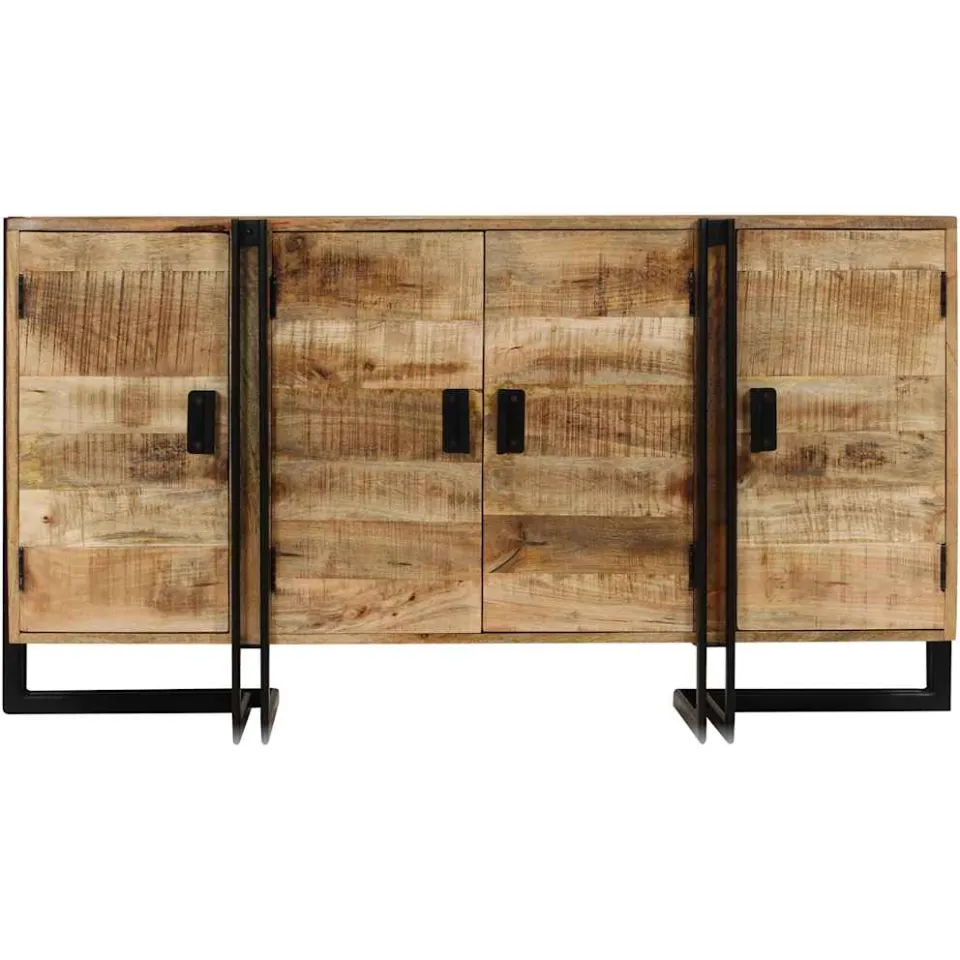 vidaXL Dressoir 150x40x80 cm massief mangohout bruin, foto 2
