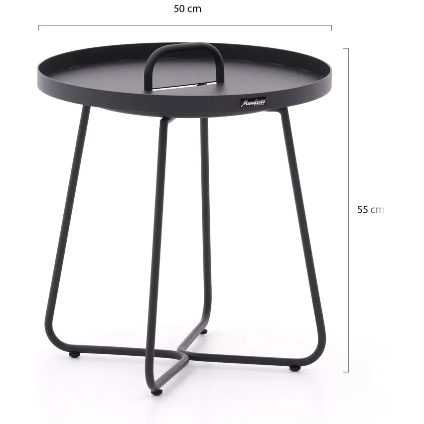 Manifesto Furniture Manifesto Pito bijzet tuintafel ø 50cm (h:55cm) grijs, foto 3